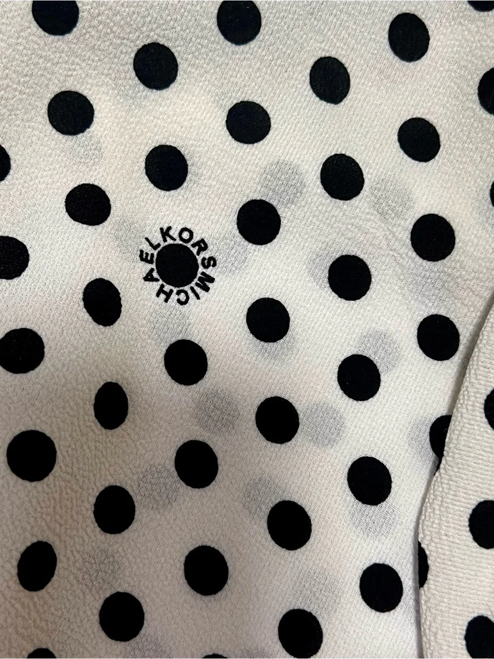 Michael Kors Black Polka Dot V-Neck Blouse on White